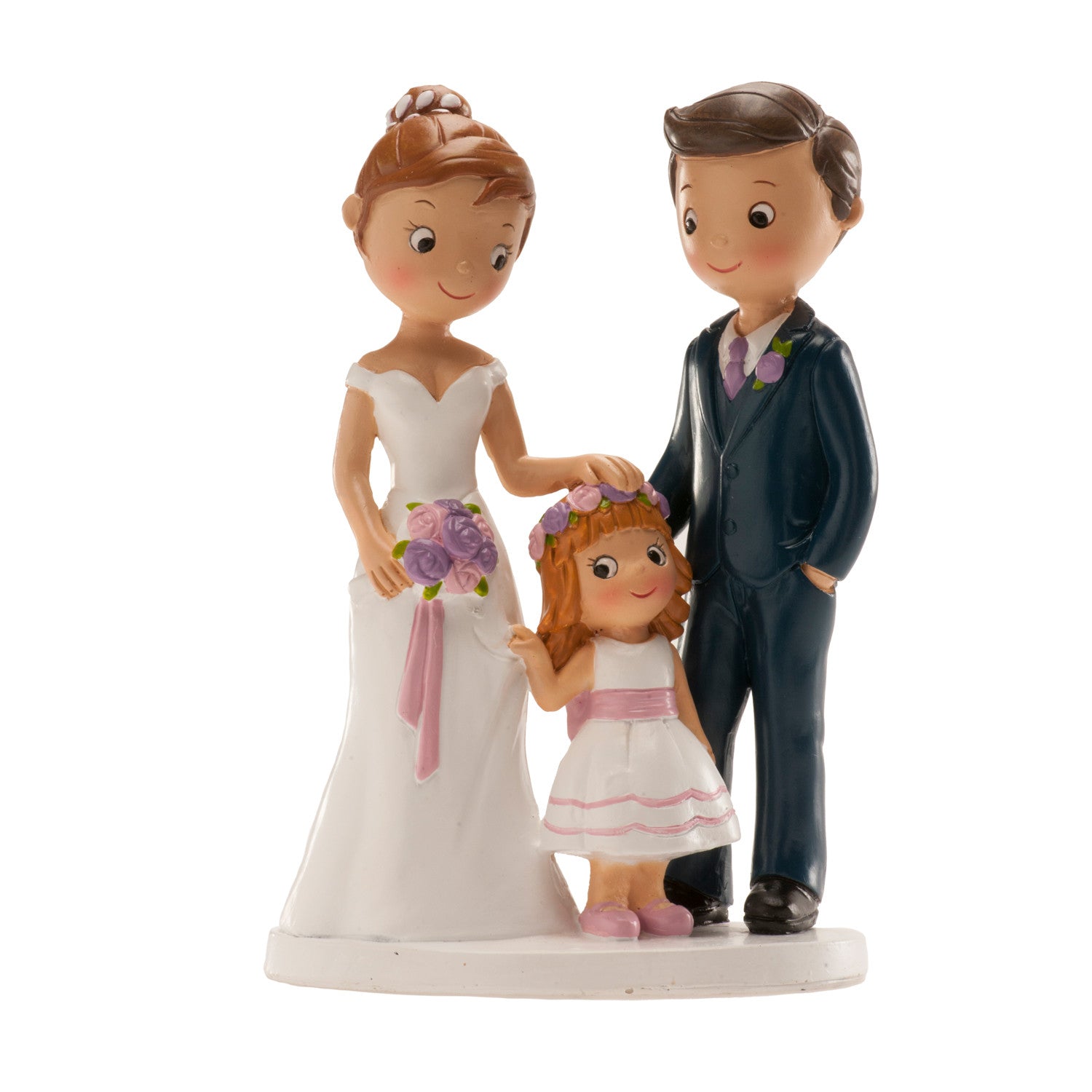 Pareja Boda con Niña - 16 cm